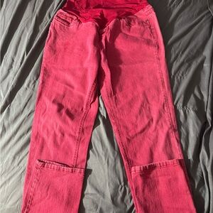 Planet Motherhood Red Straight Leg Jeans